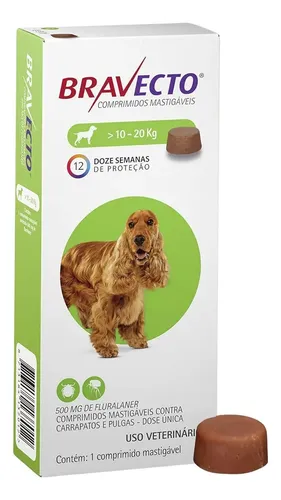 Bravecto mastigável para cães de 10 a 20 kg