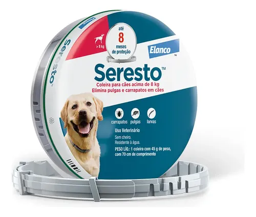Coleira Seresto Elanco para cães acima de 8 kg